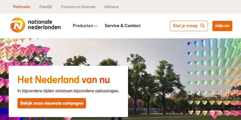 Site screenshot for Nationale Nederlanden